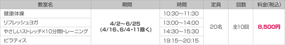 北体育会館 おとな向け教室 火曜日の詳細情報
